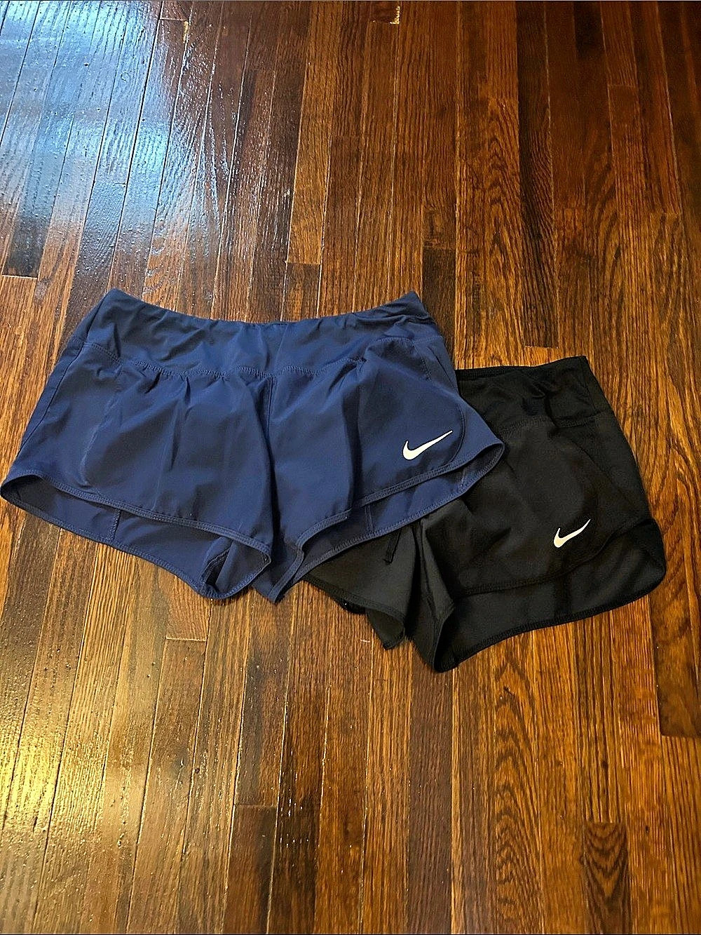 Nike Dri-FIT Tempo Running Shorts in Black & Blue Medium